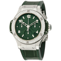 Hublot Tutti Frutti Matte Green Dial Automatic Green Alligator Rubber Diamond Ladies Watch 341.SV.5290.LR.1104