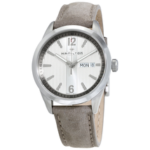 Hamilton Broadway Silver Dial Grey Leather Men's Watch H43311915
