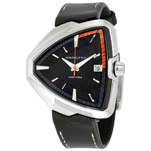 Hamilton Ventura Elvis80 Black Dial Black Leather Men's Watch H24551731