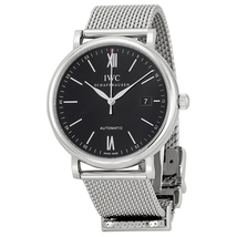 IWC Portofino Black Dial Stainless Steel Men's Watch IW356506