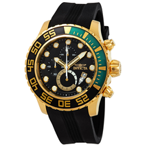 Invicta Pro Diver Chronograph Black Dial Black Polyurethane Men's Watch 19245
