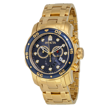 Invicta Pro Diver Chronograph Blue Dial 18kt Gold-plated Men's Watch 0073