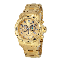Invicta Scuba Pro Diver Chronograph Gold Dial Gold-tone Men's Watch 0074