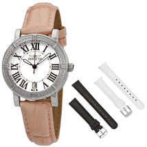Invicta Wildflower Silver Dial Pink Leather Ladies Watch 13967