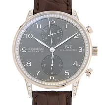IWC Portuguese Chronograph Automatic Diamond Grey Dial Men's Watch IW371474