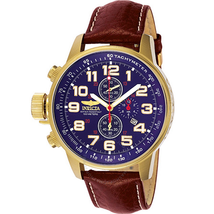 Invicta Lefty Chronograph Blue Dial Gold-tone Stainless Steel Men's Watch 3329