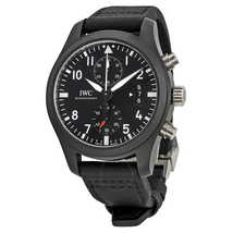 IWC Pilot Top Gun Chronograph Black Dial Black Fabric Men's Watch IW388007