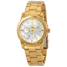 Invicta Angel Multi-Function White Dial Gold-plated Ladies Watch 0465