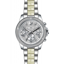 Invicta Angel Multi-Function Silver Crystal-set Stainless Steel  and Pearl Tortoise-shell Ladies Watch 20507