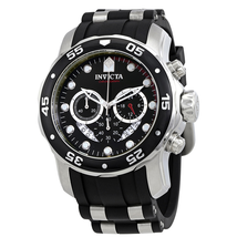 Invicta Men Pro Diver Ocean Master Chronograph BlackmDial Black Rubber Watch 6977