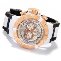 Invicta Anatomic Subaqua Chronograph Transparent Dial Black and White Rubber Men's Watch 0931