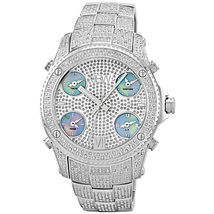JBW Jet Setter Stainless Steel Diamond Multiple Time-Zone Men's Watch JB-6213-C