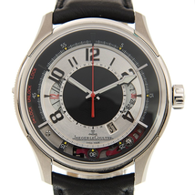 Jaeger LeCoultre AMVOX2 Black and Silver Dial Stainless Steel Black Leather Automatic Men's Watch Q192T440