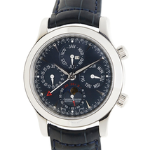 Jaeger LeCoultre Master Ultra Thin Perpetual Automatic Blue Dial Men's Watch Q146648A