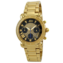 JBW Victory Black Pave Dial Chronograph Diamond Ladies Watch JB-6210-B