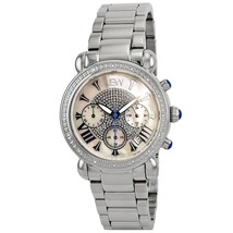 JBW Victory Chronograph Mother of Pearl Dial Diamond Stainless Steel Ladies Watch JB-6210-D