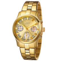 JBW Alessandra Gold-tone Diamond Chronograph Dial Gold-tone Steel Bracelet Ladies Watch JB-6217-E