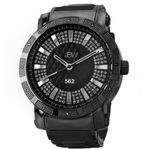 JBW 562 Diamond Black Dial Black Ion-plated Stainless Steel Men's Watch JB-6225-K