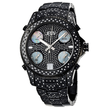 JBW Jet Setter Black IP Multiple Time-Zone Diamond Men's Watch JB-6213-B