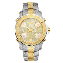 JBW Jet Setter Two-tone Stainless Steel Diamond Multiple Time-Zone Men's Watch JB-6213-E