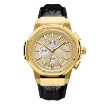JBW 10 YR Anniversary Saxon 0.16 ctw Diamond and 18K Gold-plated Men's Watch JB-6101L-10A