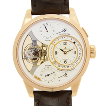 Jaeger LeCoultre Duometre A Spherotourbillion Beige Dial 18kt Pink Gold Brown Leather Men's Watch Q6052520