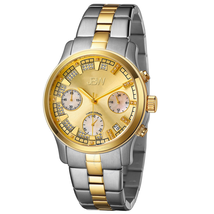 JBW Alessandra Gold-tone Diamond Chronograph Dial Two-tone Steel Bracelet Ladies Watch JB-6217-C