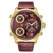 JBW G4 Red Dial Three Time Zone Diamond Men's Watch J6248LP