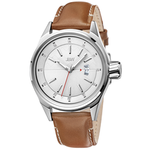 JBW Rook Silver Dial Brown Leather Strap Men's Watch J6287B