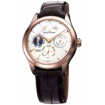 Jaeger LeCoultre Master Eight Days Beige Dial Perpetual Calendar 18kt Rose Gold Men's Watch Q1612420