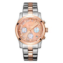 JBW Alessandra Rose Gold-tone Diamond Chronograph Dial Two-tone Steel Bracelet Ladies Watch JB-6217-M