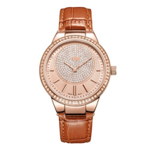 JBW Camille Rose Gold-Tone Brown Leather Ladies Watch J6345D