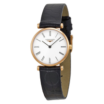 Longines La Grande Classique White Dial Black Leather Ladies Watch L42091912