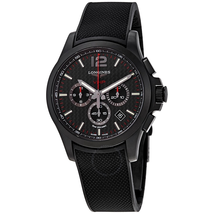 Longines Conquest V.H.P. Perpetual Chronograph Quartz Black Carbon Dial Men's Watch L3.727.2.66.9