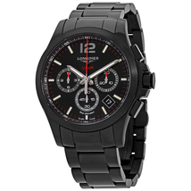 Longines Conquest V.H.P. Perpetual Chronograph Quartz Black Dial Men's Watch L3.717.2.56.6