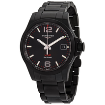 Longines Conquest V.H.P. Perpetual Quartz Black Dial Men's Watch L3.716.2.56.6