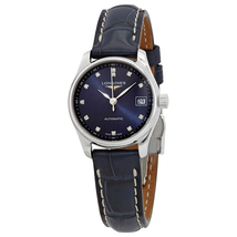 Longines Master Automatic Diamond Blue Dial Ladies Watch L2.128.4.97.0