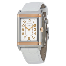 Jaeger LeCoultre Grande Reverso Lady Ultra Thin Silver Dial White Leather Watch Q3204420