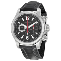Jaeger LeCoultre Master Compressor Chronograph Black Galvanic Dial Leather Men's Watch Q1758421