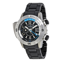 Jaeger LeCoultre Master Compressor Diving Pro Geographic Black Dial Rubber Men's Watch Q185T770