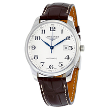 Longines Master Collection Silver Dial Brown Alligator Leather Automatic Men's Watch L2.893.4.78.3
