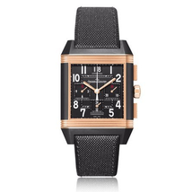 Jaeger LeCoultre Reverso Squadra Black Dial 18kt Rose Gold Men's Watch Q7012471