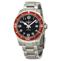 Longines Hydro Conquest Black Dial Red Bezel Stainless Steel Men's Watch L36944596