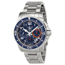 Longines Hydro Conquest Blue and Orange Dial Blue Bezel Stainless Steel Men's Watch L36964036 L3.696.4.03.6