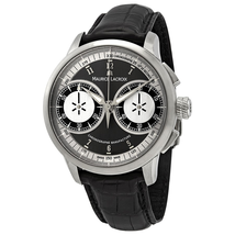 Maurice Lacroix Masterpiece Le Chronographe Grey Dial Black Leather Men's Watch MP7128-SS001-320