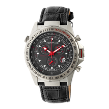 Morphic M36 Series Black Dial Chronograph Black Leather Strap Men's Watch MPH3604