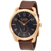 Nixon C45 Brown Leather Rose Gold-Tone Men's Watch A4651890