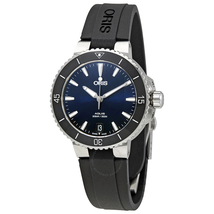 Oris Aquis Blue Dial Automatic Ladies Rubber Watch 01 733 7731 4135-07 4 18 64FC
