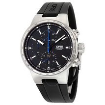 Oris Williams Chronograph Automatic Black Dial Black Rubber Men's Watch 01 774 7717 4154-07 4 24 50