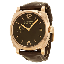 Panerai Radiomir Brown Dial 18kt Rose Gold Men's Watch PAM00515